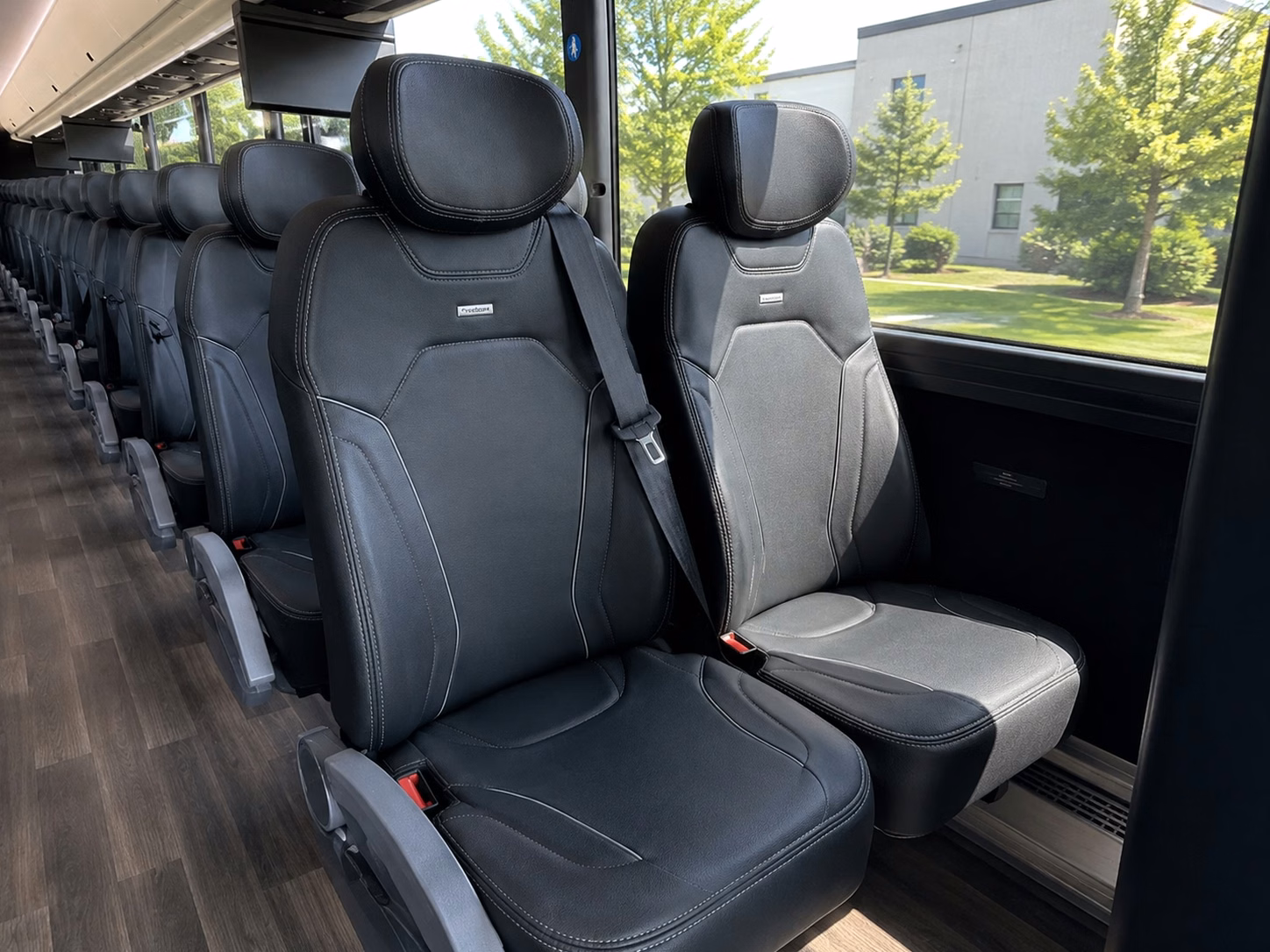 frisco charter bus rental interior